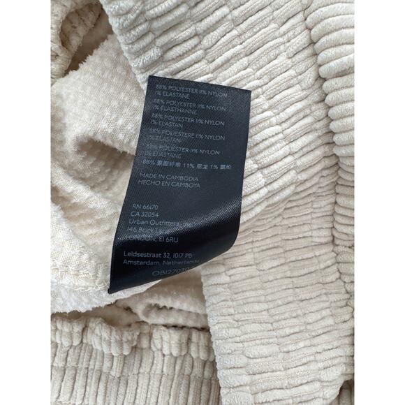 Urban Outfitters Drapey Wide Leg Pull OnCorduroy Pants Cream Size Small - Picture 10 of 10